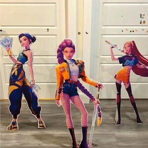 Colorful Cardboard Cutouts of Kpop demon hunters
